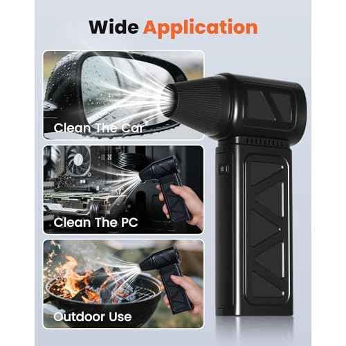 Compressed Air Duster, 150000RPM Cordless Air Duster 5-Gear Adjustable Electric Air Duster, Rechargeable Brushless Motor Air Blower for Keyboard, PC, Car, Outdoor and Home Cleaning