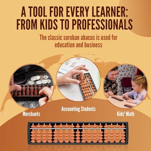 Flexzion 11-inch Japanese Soroban Abacus for Math Learning & Teaching