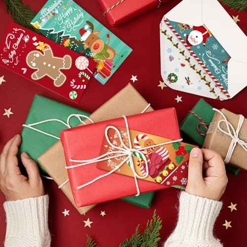 30 Pack Christmas Money Holders for Cash, Christmas Money Cards with Envelopes for Cash Gift Cards in 6 Assorted Festive Designs