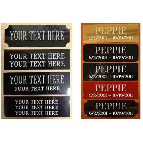 Custom Personalized Name Plates, Solid Brass Engraved Plaque, Aluminum Fantasy Sport Engraved/Etched, Identification Tag with Adhesive, Holes for Mounting 1¡±x3¡±/1¡±x4¡±