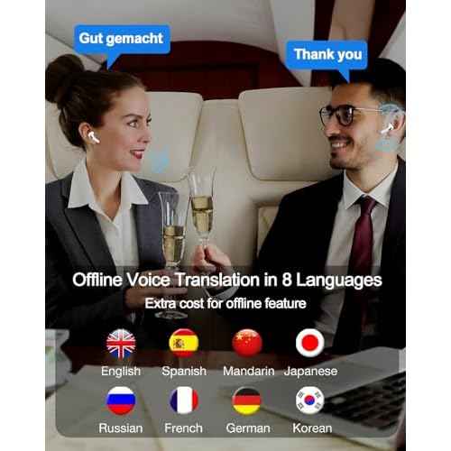 Translation Earbuds Real Time, AI Language Translator Earbuds Supports 144 Languages Online Translation, Headphones Translator Device for Language Travel Business Learning
