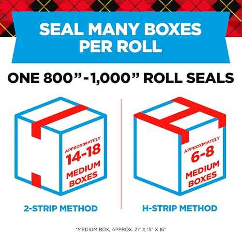Scotch Heavy Duty Shipping Packaging Tape, 1.88" x 27.7 yd, Great for Packing, Shipping & Moving, Clear, 1 Dispensered Roll (142L)