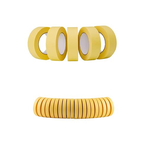 Lichamp 5-Pack Yellow Automotive Refinish Masking Tape 1.4-inch and 20-Pack Yellow Automotive Refinish Masking Tape 0.7-inch