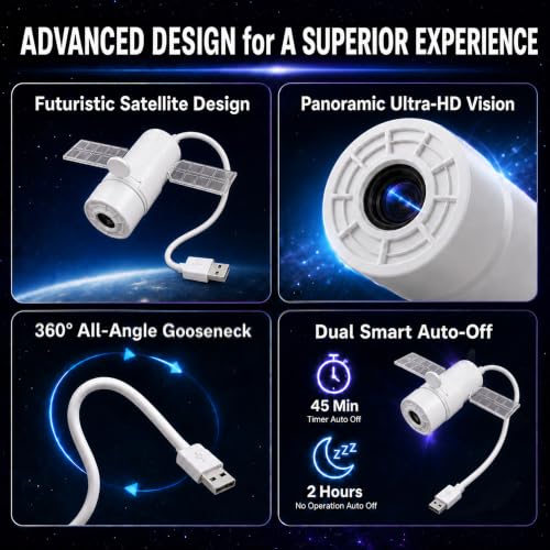 DAXMAIRELOX 5D Holographic Night Light Projector with 10 Films, Dual Auto-Off, USB Ceiling & Wall Decor