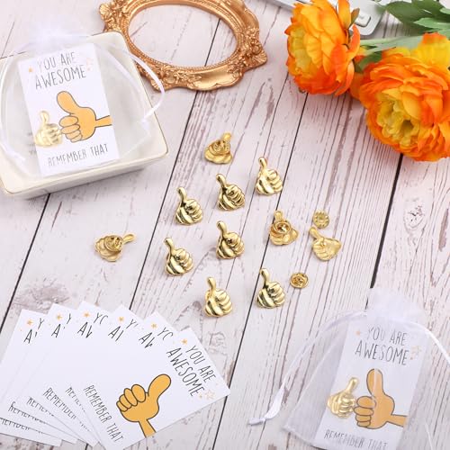 Tondiamo 100 Sets Employee Appreciation Gift Bulk Inspirational Thumbs up Pin Rad Tech Week Funny Office Gift for Coworker Nurse Practitioner Kindness Week IEW Christmas (Thumb up)