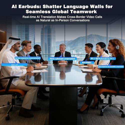 Wireless Bluetooth Translation Earbuds 164 Languages Real-Time Multilingual Headphones