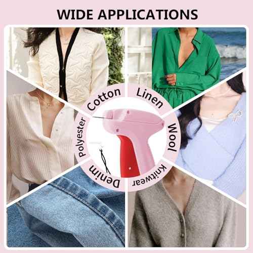 Stitch Gun for Clothes Comes with 6 Fine Needles,4000 Pcs Micro Fasteners(2000 White & 2000 Black).Stitch Gun Quick Clothing Fixer