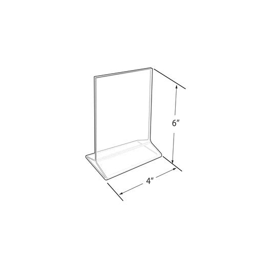 Azar 142726 Vertical Top Load 4" wide x 6" high Acrylic Sign Holder, 10 Count