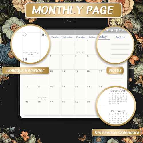 2026-2028 Pocket Planner/Calendar - 3 Year Monthly Planner 2026-2028, January 2026 - December 2028(36 Months), 6.3" x 3.8", Monthly Calendar with Inner Pocket and 61 Notes Pages - Butterfly