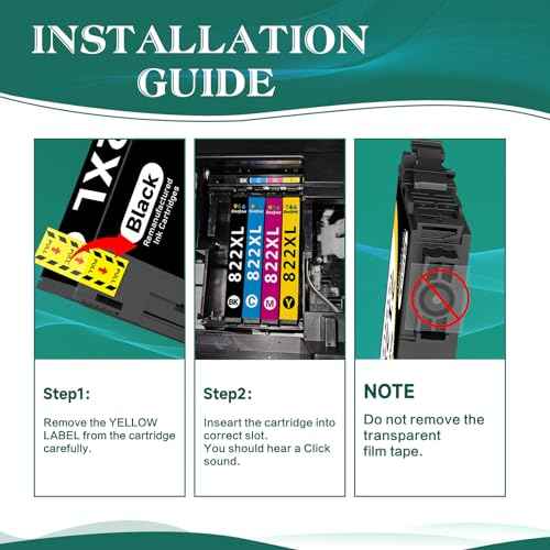 822XL Ink Cartridges Combo Pack Remanufactured for Epson 822XL Ink Cartridges for Epson 822 High Yield T822 T822XL for Epson Workforce Pro WF-3820 WF-4820 WF-4830 WF-4833 WF-4834 (5 Pack)