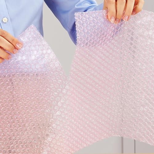 Pink 100ft Anti-Static Bubble Wrap Cushioning Wrap for Moving & Shipping
