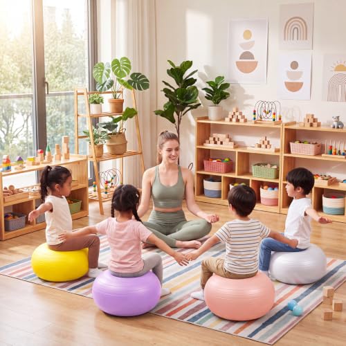 Lewtemi 8-Pack Flexible Donut Chairs for Kids, 20in Inflatable Seating for Classroom