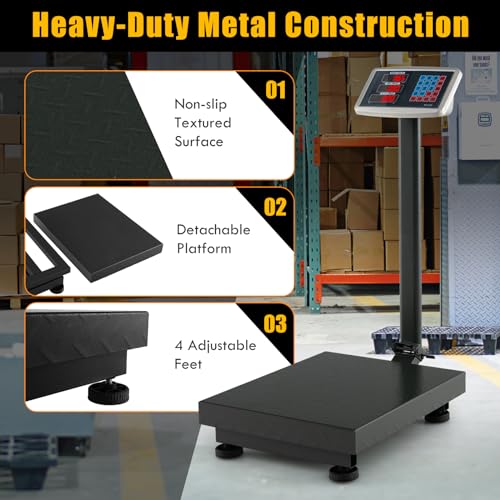 Giantex Digital Floor Scale Black 660lbs Heavy Duty Shipping & Postal Weighing