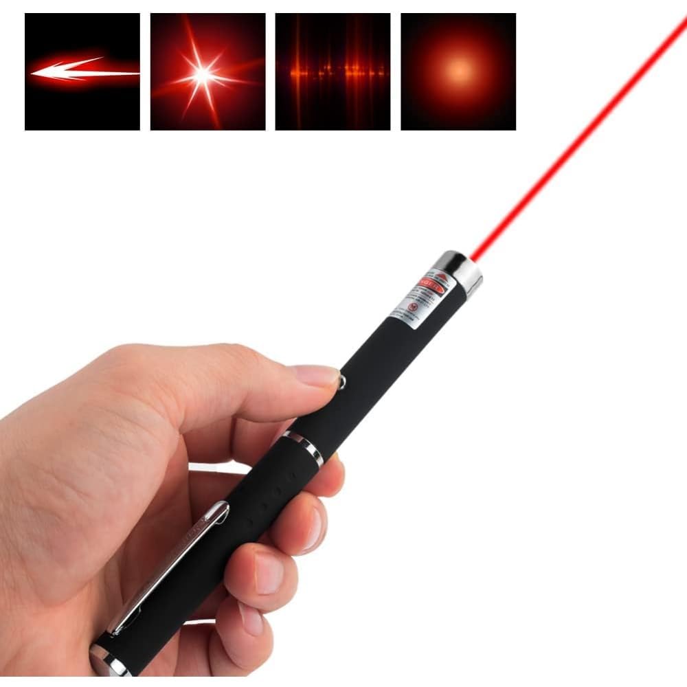 CHUQIANTONG Laser Pointer Cat Toys Red Laser Presentation Remotes for Indoor Classroom Interactive Teaching (Red, Without Battery 1 Pack)