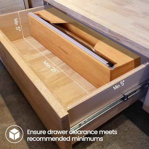 18 Inch Butcher Paper Dispenser with Cutter | Heavy-Duty Holder for Plastic Wrap, Foil, Freezer Paper & Kraft Rolls | Wall/Tabletop Bamboo Organizer | Kitchen, Crafting, Commercial Use