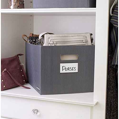 Bankers Box 4-Pack Pinstripe Design, Medium Duty File Storage Boxes with Lids, FastFold Assembly, Letter/Legal, STOR/FILE, (0029803)
