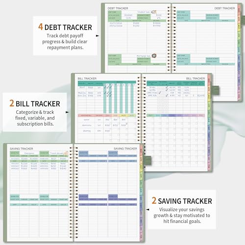 LOAPEM Monthly Budget Planner with Expense Tracker – B5 Size, Light Green
