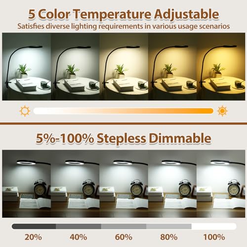 10X Magnifying Glass with Light and Stand, 24" Flexible Gooseneck Magnifying Floor Lamp, 3-in-1 LED 5 Color Modes Stepless Dimmable Lighted Magnifier Hands Free for Close Work, Hobby, Reading