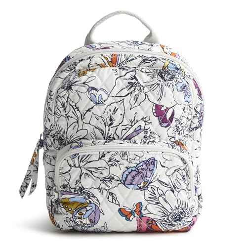 Vera Bradley Women's Premium Cotton Mini Banbury Backpack, Wing + Bloom, One Size