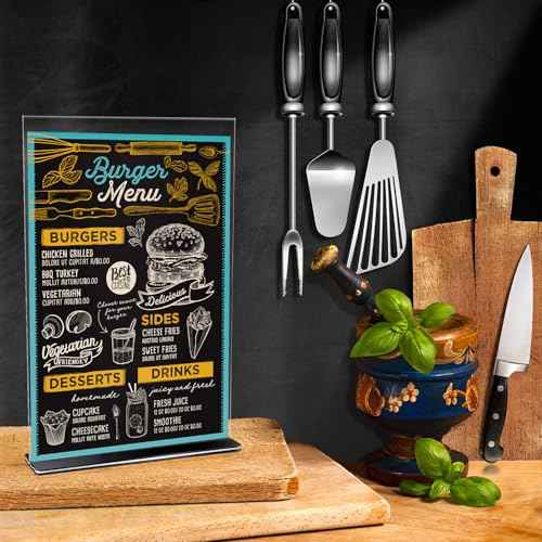 2 Pack 11x17 Inch Acrylic Sign Holder - Clear T Shaped Double Sided Picture Flyer Sign Holder Table Menu Display Stand for Office Restaurant (11x17 Inch)