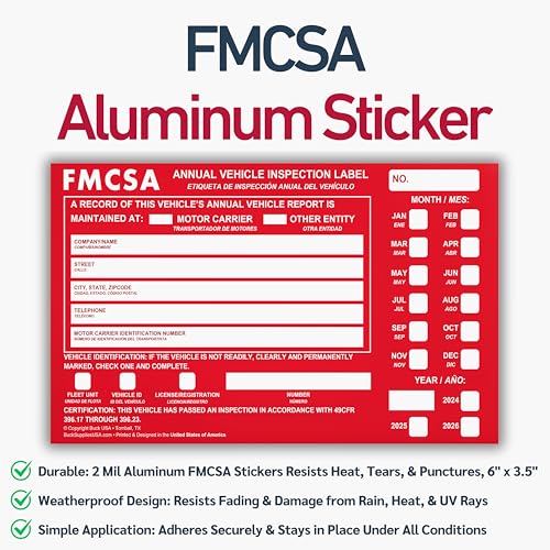 25 Pack AVIR Form with Red Aluminum Label - 3-Ply FMCSA DOT Vehicle Inspection Kit (8.5 x 11.8 inches) Made in USA