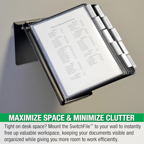 Ultimate Office SwitchFile 10-Pocket Reference Display Organizer Black Pockets