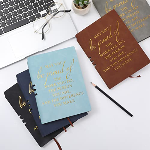 Roowest 20 Pcs Team Gifts for Employees Appreciation Inspirational A5 Leather Notebooks May You Proud of The Work Journals Thank You Notebook for Boss Christmas Nurse Vet Tech Week Volunteer(Novel)