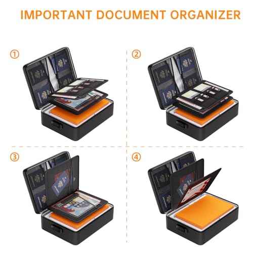 DocSafe 5200¡ÆF Document Organizer with Lock,Upgraded Heat Insulated Fireproof£¦Waterproof Box 8 Layers File Organizer,Portable Home Travel Safe Storage for Important Documents, Files and More