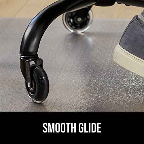 GORILLA GRIP Office Chair Mat for Hardwood Floors, 29x47 Smooth Glide Slip Resistant Under Desk Hard Wood Floor Protector, Stay in Place Plastic Computer Mats for Rolling Office Chairs, Clear