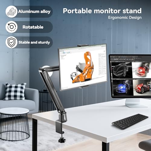 Mount Soporte para Tablet/Portable Monitor/Ereader - Strong Bearing Weight Over 5.5lbs with Built-in Adjusting Wrench with 360¡ÆRotate Base Fits for ipad 4.7-15.6" Tablet Stand Holder