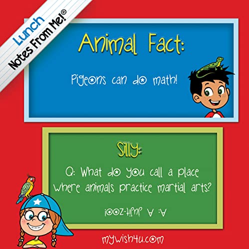 Notes From Me! Animal Facts & Sillies Lunch Box Notes for Kids, Fun & Motivational, Summer Camp & Back to School, 101 pcs