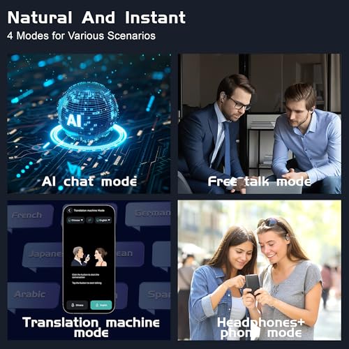 IAMJOY Language Translation Earbuds, 163 Two Way AI Translator Earbuds Language Translator OWS Earbuds Real Time 3-in-1 Online Translator Device with APP Fit iOS £¦ Android for Travel Business Learning