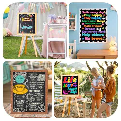 100 Pcs Black Poster Board Paper 14x18, ROOKEA Vision Boards Posterboard Bulk for School Projects Classroom Arts Craft Presentations Drawing Scrapbooking Blank Graphic Display