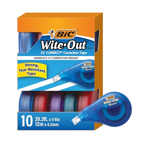 BIC Wite-Out EZ Correct Correction Tape White 39.3 ft - Pack of 10