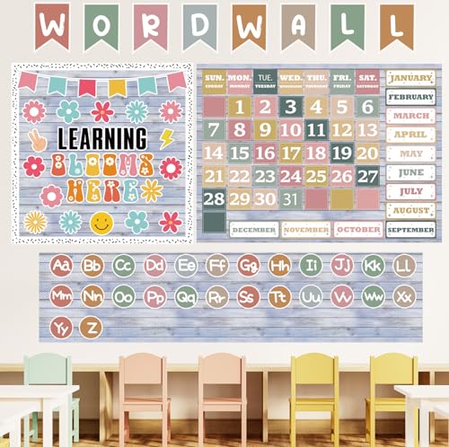 Inkspire Beach Wood Fabric Bulletin Board Paper Roll 14.8FT x 47IN Reusable Waterproof & Erasable Classroom Backdrop