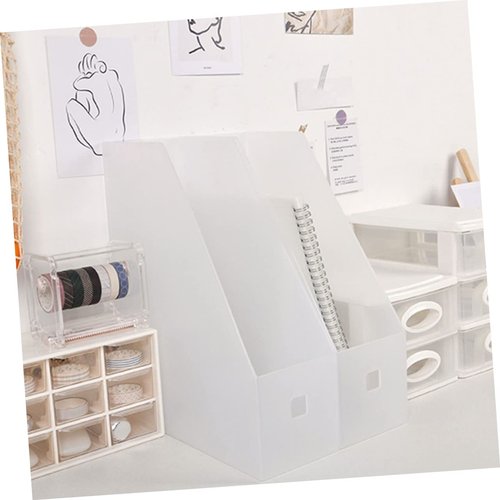 DIYEAH 3pcs Desktop File Organizer Rack Frosted Storage for Documents Books Tidy Office Study Stylish Holder for Students Professionals