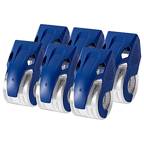 Amazon Basics Heavy Duty Packing Tape with Dispenser 6-Pack for Shipping & Moving