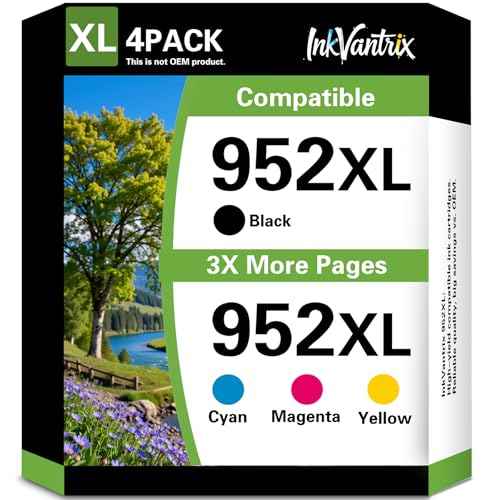 NOT for The Latest Chip Version 952XL Ink Cartridges Compatible for 952XL Ink Cartridges Replacement for 952XL Ink for OfficeJet Pro 8710 7740 8720 8715 8210 8703 OfficeJet 8702