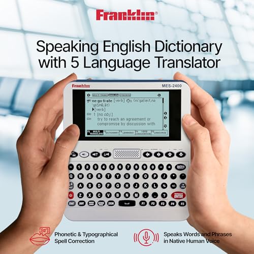 Franklin MES-2400 Blue Digital Talking Dictionary & Translator - Multi-Language Phrase Book