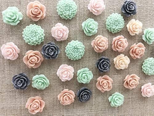 Temoyj 24Pcs Decorative Push Pins Gray Mint – Cork Board Tacks for Office & Home