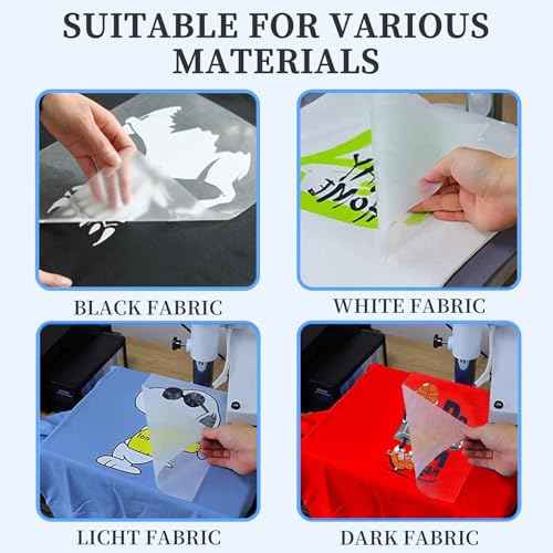 200 Sheets DTF Transfer Film Paper A4 Double Sided Thick Clear Pretreat Sheets, PET Heat Transfer Paper for Inkjet Printer DTG Printer Direct Print On T Shirts Textile