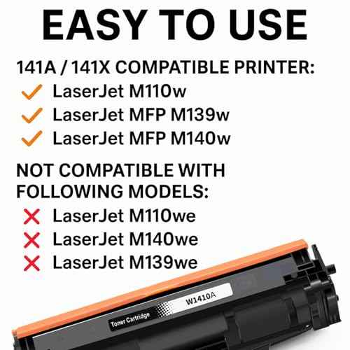Compatible 141A Toner Cartridge Replacement for Laserjet M110w MFP M139 M140w Printer, Black Toner, High Page Yield Up to 950 Pages (1410A 1Pack)