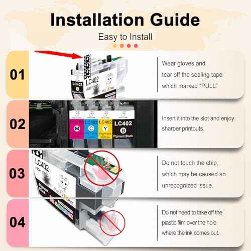 Miss Deer LC402 Ink Cartridges, Compatible Replacement for Brother LC402 LC 402 LC402XL High Yield Work for Brother MFC-J6540DW MFC-J5340DW MFC-J6740DW MFC-J6940DW Printer (4-Pack, 1BK1C1M1Y)