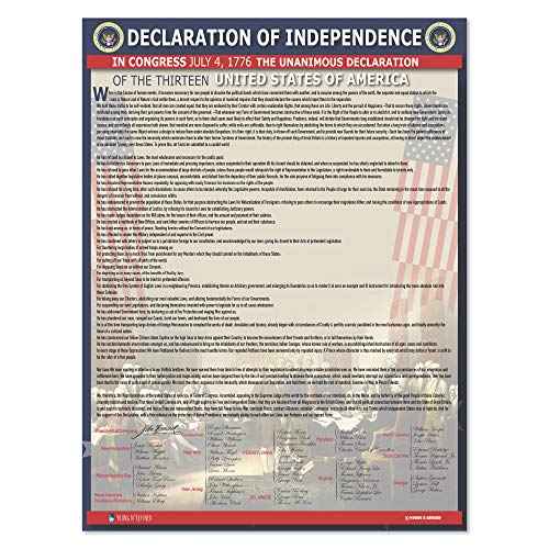 American Founding documents EXTRA LARGE Laminated 3 pack: US Constitution with all amendments, Declaration of Independence and Bill of Rights 24x36) Young N Refined