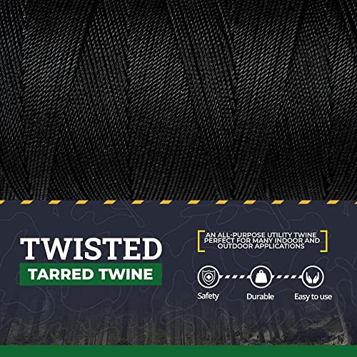 SGT KNOTS Tarred Twine #36 1/4 lb (120 ft) Black Bank Line - Nylon Utility Cord
