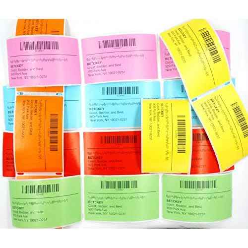 BETCKEY - Large Multi-Purpose Labels Replacement for Brother DK-1240 (4 in x 2 in), Compatible with Brother QL Label Printers [6 Rolls/3600 Labels, Yellow]