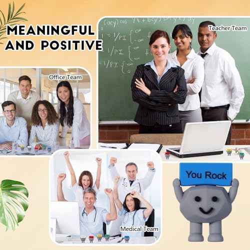 Gejoy 25 Pcs Mini Rubber You Rock Toys Positive Gifts You Rock Mini Figurines Decorations and Encouragement Birthday Motivational Gifts for Colleague Staff Teacher