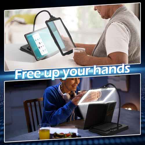 Magnifying Glass with Light and Stand 50 Ultra-Bright LEDs Large Magnifying Lamp 360¡Æ Flexible Gooseneck Magnifying Glass with Stand Hands Free Magnifier Glasses for Sewing Reading Crafts Seniors
