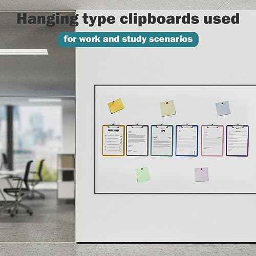 Color Clipboards 30 Pack, A4 Plastic Clear Clip Board 8.5 x 11 for Classroom, Students, Kid, Woman, Size 9" x 12.5" with Low Profile Clip, Office & School Supply