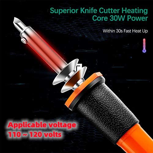 Orange Electric Hot Knife Cutter Kit with 16 Blades for Plastic Work